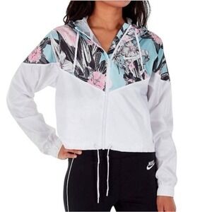 Nike windrunner jacket cropped wind breaker floral hooded M